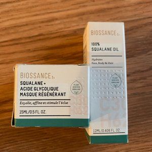 BIOSSANCE squalane oil and renewal mask bundle